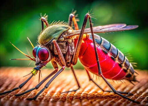 High-definition macro photography showcases an enormous mosquito bite with incredible depth of field.