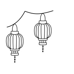 Hanging Chinese lantern decorations
