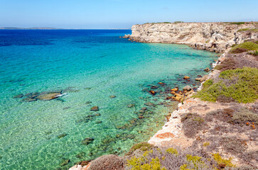 Sardegna, falesie di Su Tingiosu, vicino a Cabras, Italia, Europa occidentale 