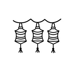 Hanging Chinese lantern decorations