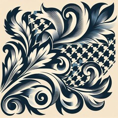 Houndstooth Abstract checkered pattern with pointed corners Eleg