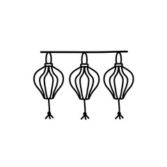 Hanging Chinese lantern decorations