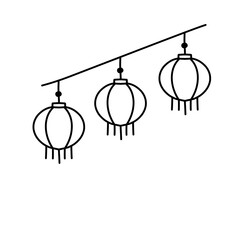 Hanging Chinese lantern decorations