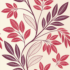 Seamless Abstract Decorative 3D Leaves Pattern Background