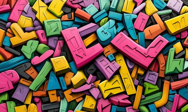 Bold typographic art piece featuring motivational quotes, vibrant colors, dynamic composition, inspiring energy, modern design elements.