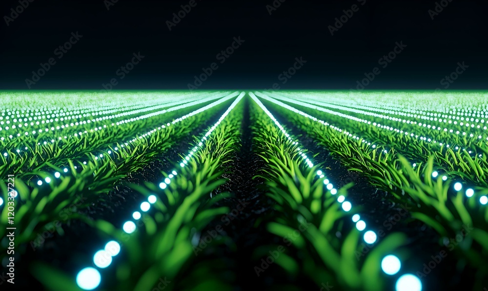 Poster ai innovations in agriculture, a graph illustrating enhanced crop yields as a result of artificial i