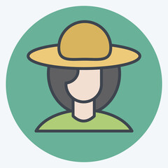 Icon Study From Women. related to Women symbol. color mate style. design editable