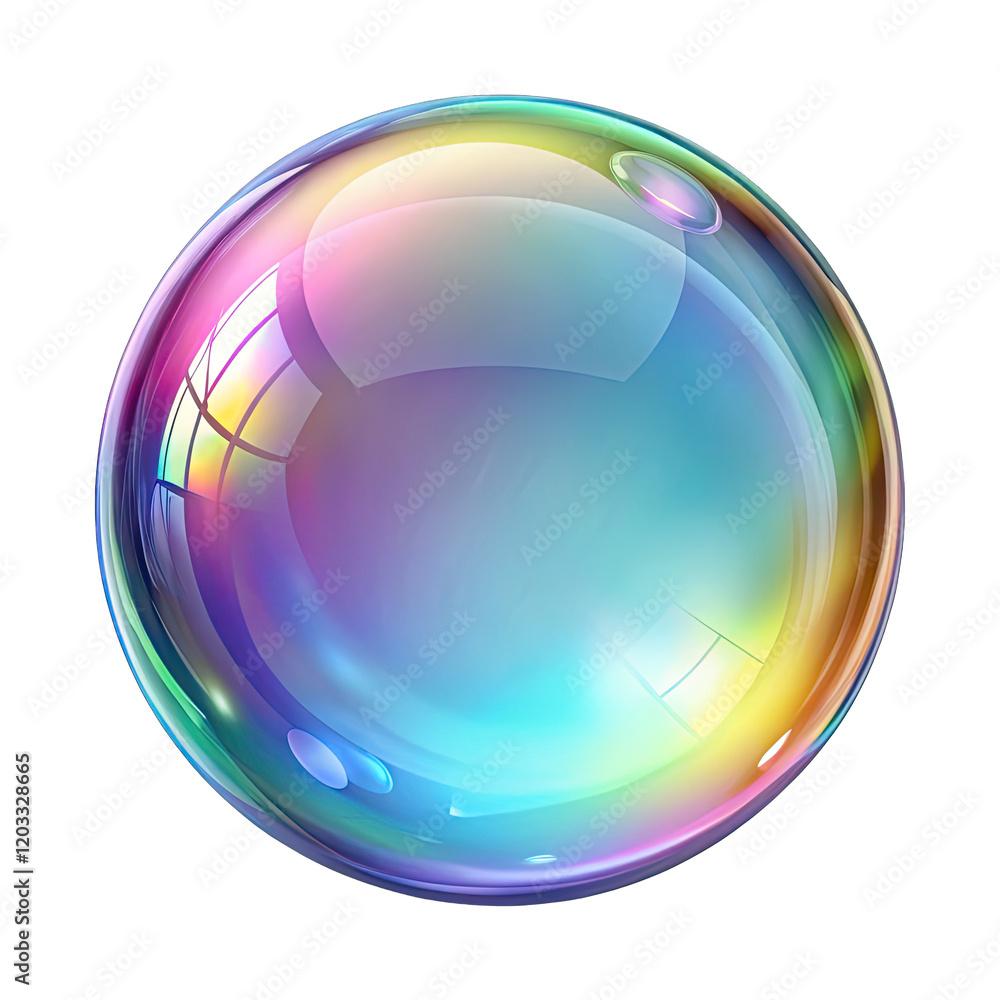 Aufkleber a soap bubble displays a magnificent range of colors caused by light refraction creating an exquisit