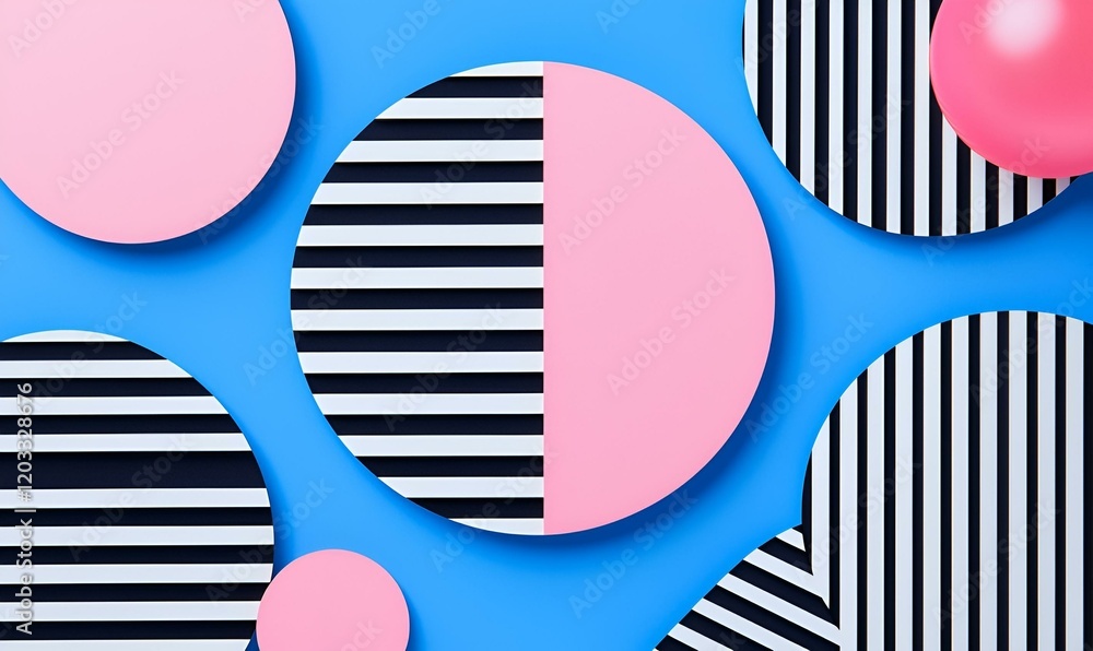 Poster geometric harmony, a vibrant composition reflecting the interconnectedness and dynamic nature of onl