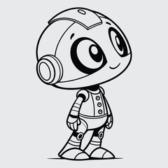 Robot image silhouette vector art and illustration