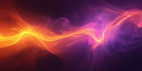Obraz premium Abstract Background Vibrant Orange and Purple Energy Flowing Waves