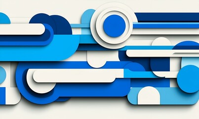 Naklejka premium Geometric Design Reflecting Financial Trends, a vibrant arrangement of shapes and colors symbolizing market dynamics and data visualization.