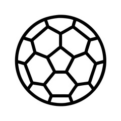 Fototapeta premium Simple line icon of a soccer ball in a minimalist design on a white background
