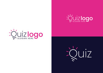 Outline bulb logo design concept 