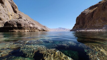 Clear Ocean Water in Rocky Cove