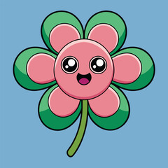 Four-Leaf Clover Blossom Illustration