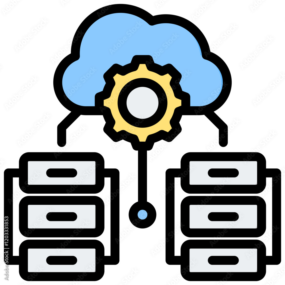 Poster Big Data Outline Color Icon