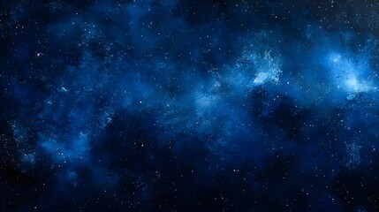 Enigmatic Deep Blue Cosmic Gradient with Scattered Celestial Lights