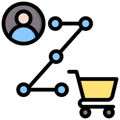 Customer Journey Outline Color Icon