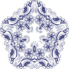 Beautiful flower art and mandala vector design
