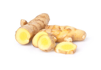 ginger root on white background