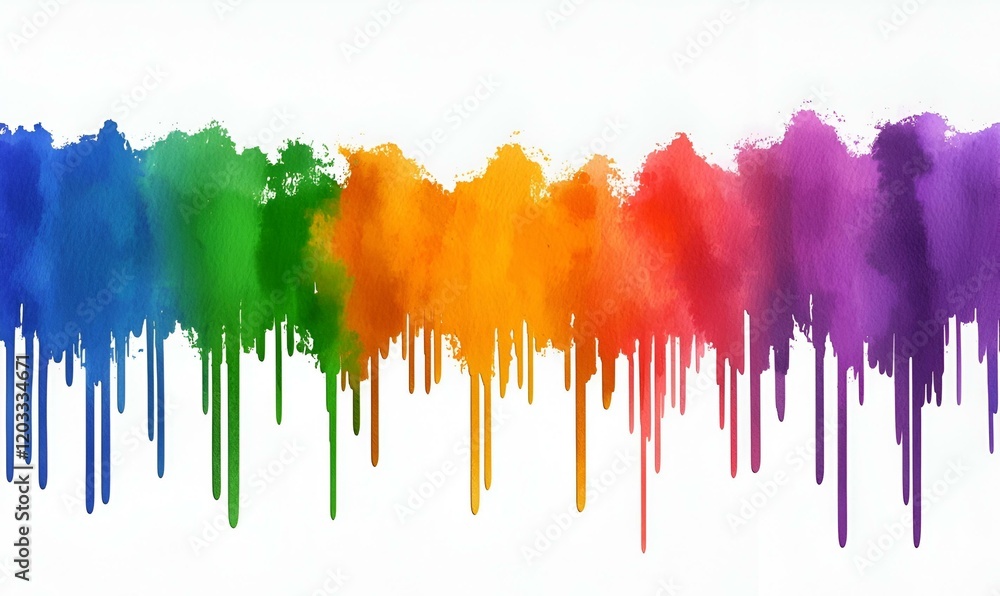 Aufkleber cheerful rainbow gradient, a vibrant blend of colors transitioning smoothly into a soft white, evoki