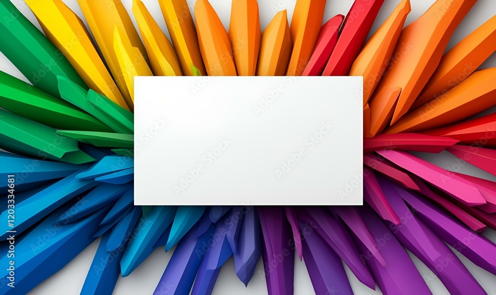 Poster cheerful rainbow gradient, a vibrant blend of colors transitioning smoothly, creating a joyful atmos