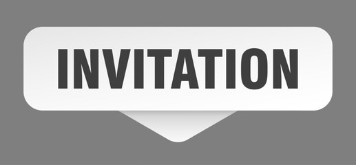 invitation sticker. invitation sign isolated on gray background