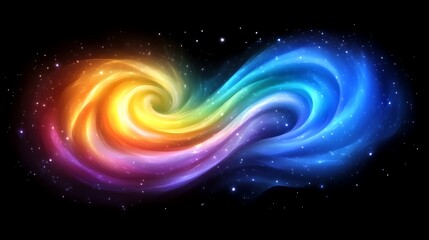 Obraz premium Colorful swirling nebula cosmic infinity symbol
