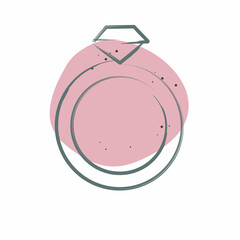 Icon Ring. related to Women symbol. Color Spot Style. design editable