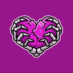 Love Grip Skeleton Mascot Vector Illustration is perfect for your brand business