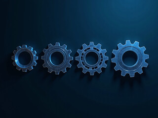 Vector Wireframe of Gears: Futuristic Mechanical Design Illustration for a tech advertisement 
