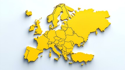 Vibrant Political Map of Europe, showcasing clear borders, country names, and colorful regions, highlighting geographical and political diversity.