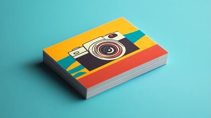 Retro Camera Design Stack of Business Cards