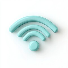 CartoonStyle Pastel Blue WiFi Symbol