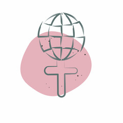 Icon Womens World. related to Women symbol. Color Spot Style. design editable