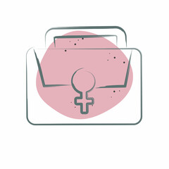 Icon Award. related to Women symbol. Color Spot Style. design editable