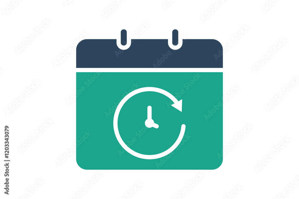Poster deadline icon. solid icon style. calendar with arrow. icon related to time and date. time elements v