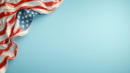 an american flag on a blue background