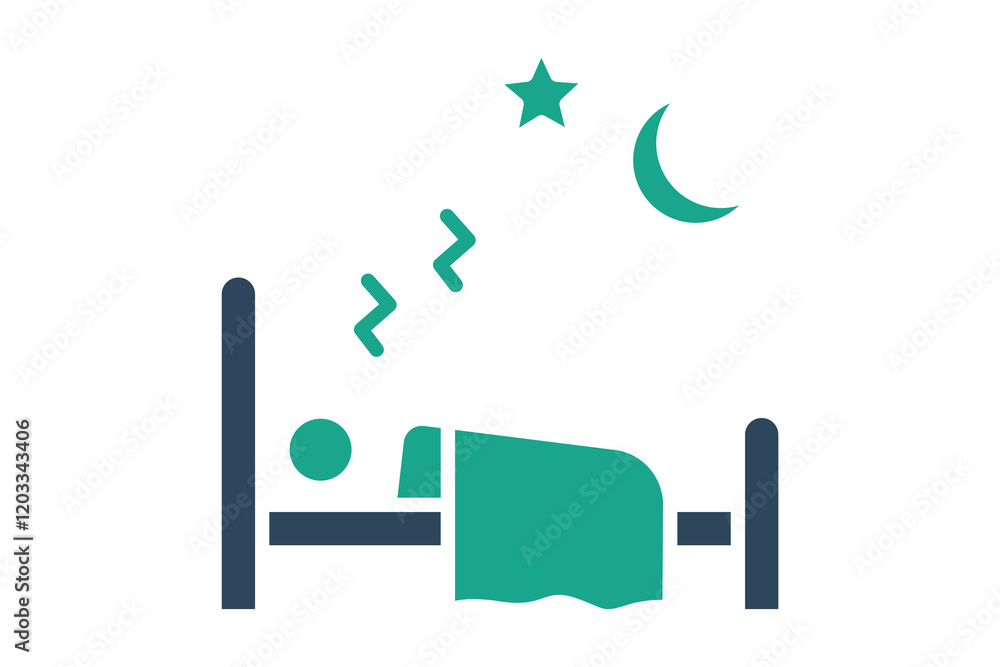 Poster sleep icon. solid icon style. icon related to time and date. time elements vector illustration