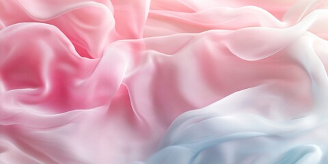 Obraz premium Elegant Pastel Pink and Blue Silk Fabric Draped Texture Background