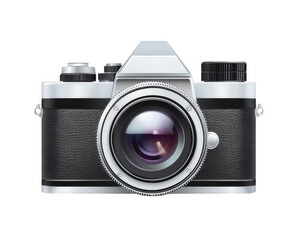 Vintage camera with sleek design and detailed lens, perfect for photography enthusiasts. This classic piece captures essence of timeless photography
