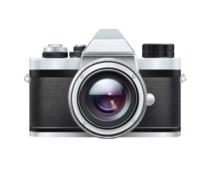 Vintage camera with sleek design and detailed lens, perfect for photography enthusiasts. This classic piece captures essence of timeless photography