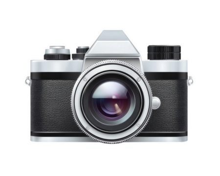 Vintage camera with sleek design and detailed lens, perfect for photography enthusiasts. This classic piece captures essence of timeless photography