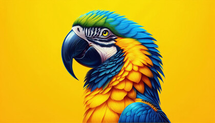 Fototapeta premium Close-Up of a Colorful Macaw