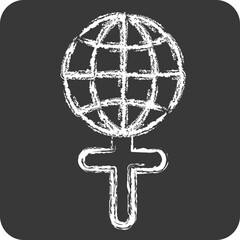 Icon Womens World. related to Women symbol. chalk Style. design editable
