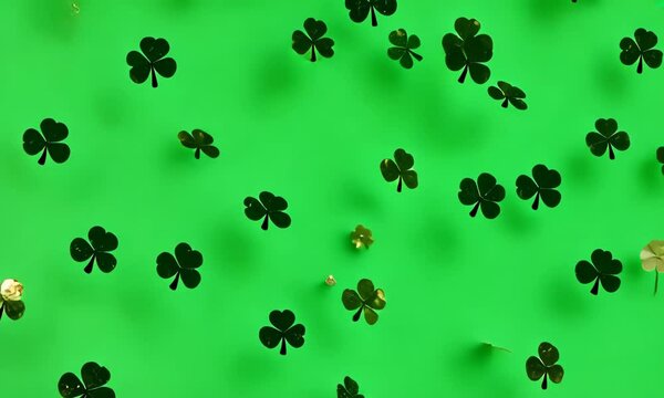 Tiny shamrock shaped table confetti.