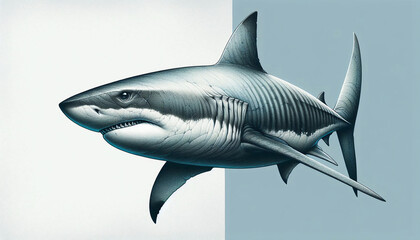 Realistic Shark Drawing in Motion