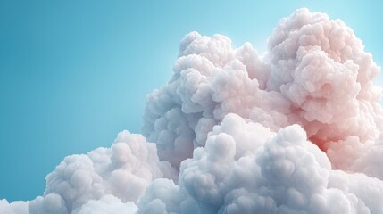 A large cloud of white and pink smoke in the sky