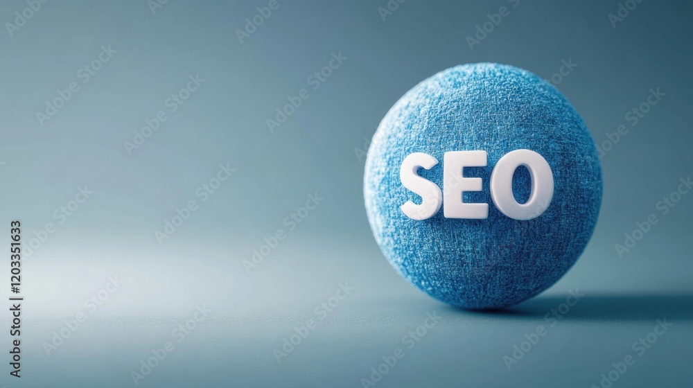 Poster a blue textured sphere with the letters 